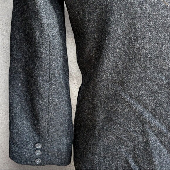 Gray Wool Blend Blazer Jacket Business Career Minimalist Classic - Picture 12 of 14